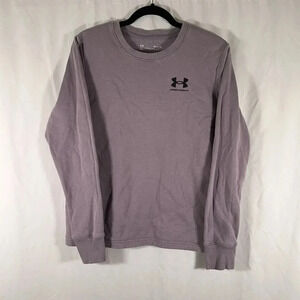 under Armour Sweater Women Small Purple Long Sleeve Crew Neck Loose Fleece Lined